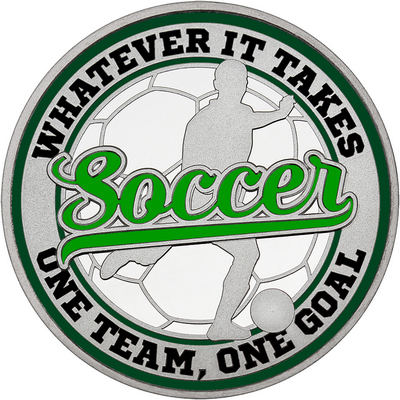 Green "Soccer" with Dark Green Outer Circular Borders